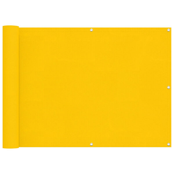 vidaXL Балконен екран Жълто 75 x 200 cm PU покрит оксфорд алу