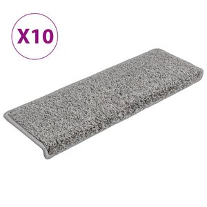 vidaXL Изтривалки за стълби, 10 бр., 65x21x4 см, сиви, с правоъгълен кант