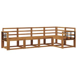 vidaXL Комплект дивани за открито 5 pcs Естествен