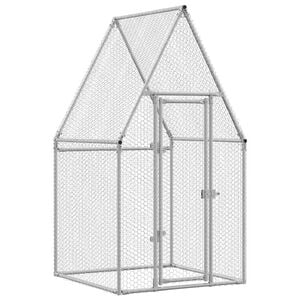 vidaXL Клетка за пилета сребриста 100x100x190 см поцинкована стомана