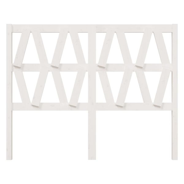 vidaXL Горна табла за легло, бяла, 141x4x100 см, бор масив