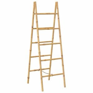 vidaXL Двойна стълба за кърпи, с 5 бабукови стъпълца, 50x160 cм