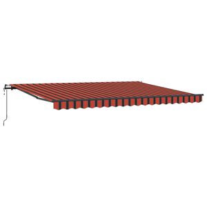 vidaXL Прибираща се тента Оранжево и кафяво 450 &times; 350 cm