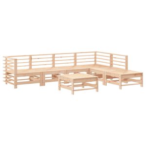vidaXL Градински лаундж комплект, 7 части, бор масив