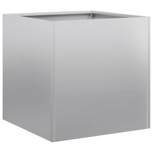 vidaXL Кашпа, 40x40x40 см, поцинкована стомана