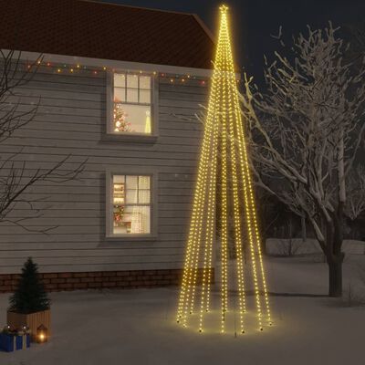 vidaXL Коледна елха с шип, топло бяло, 1134 LED, 800 см