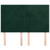 vidaXL Табла за легло, тъмнозелена, 144x5x118/128 см, кадифе