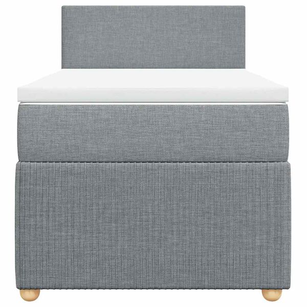 vidaXL Боксспринг легло с матрак, светлосиво, 80x200 см, плат