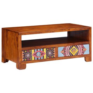 vidaXL Маса за кафе, 90x50x40 см, акациево дърво масив