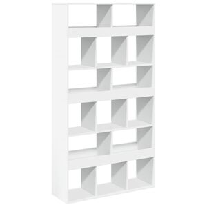 vidaXL Етажерка за книги, бяла, 100x33x187,5 см, инженерно дърво