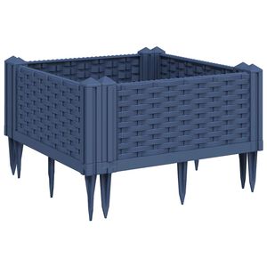 vidaXL Градинска кашпа с колчета, синьо сив, 42,5x42,5x28,5 см, PP