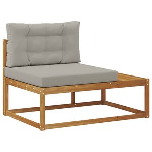vidaXL Външен край на диван с възглавница Естествен 115 x 83 x 73 см
