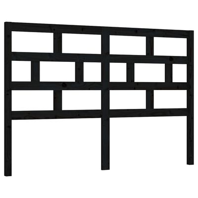 vidaXL Горна табла за легло, черна, 156x4x100 см, бор масив