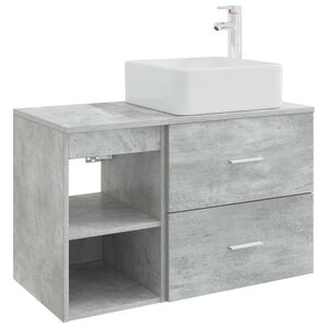 vidaXL Комплект мебели за баня 2 pcs Бетонно сиво Инженерна дървесина