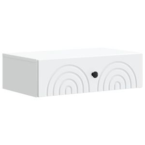 vidaXL Стенен страничен масичка Бяло 59 x 34,5 x 17 см
