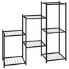 vidaXL Стойка за цветя, 83x25x80 см, черна, желязо