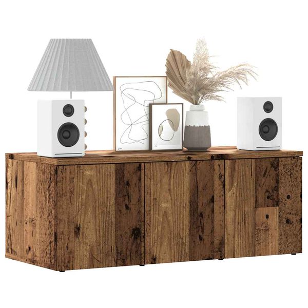 vidaXL ТВ шкаф Старо дърво 80x34x30 cm Инженерна дървесина