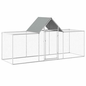 vidaXL Птичарник, 3x1x1,5 м, поцинкована стомана