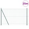 vidaXL Ограда с пост Зелен 1,2 x 25 m Стомана и PVC