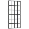vidaXL Плъзгаща се врата с механизъм, ESG стъкло и алуминий, 90x205 см