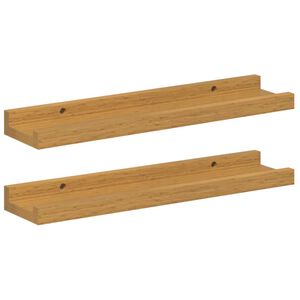 vidaXL Стенен рафт с рафт 2 pcs Бежово 40 x 9 x 3 cm Инженерно дърво