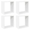 vidaXL Стенни кубични рафтове, 4 бр, бели, 30x15x30 см