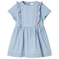 Детска рокля с волани, нежно синьо, 92