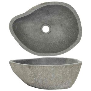 vidaXL Мивка от речен камък, овална, (37-46)x(29-36) см