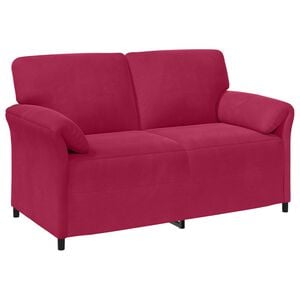 vidaXL Двуместна софа Виненочервен 158 x 83 x 95 см Кадифе