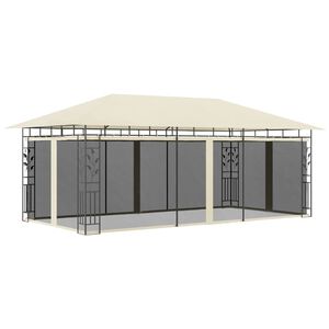 vidaXL Шатра с мрежа против комари, 6x3x2,73 м, кремава