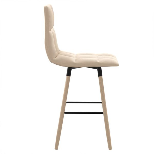 vidaXL Бар табуретки, 2 бр, кремави, текстил