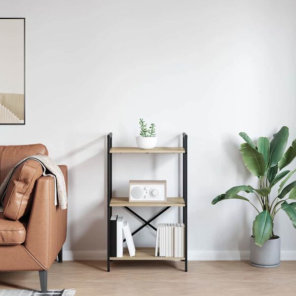 vidaXL Рафт за книги Сонома дъб 56 x 34 x 96 см Инженерно дърво