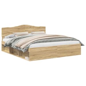 vidaXL Рамка за легло Сонома 180 x 200 cm Солидно борово дърво