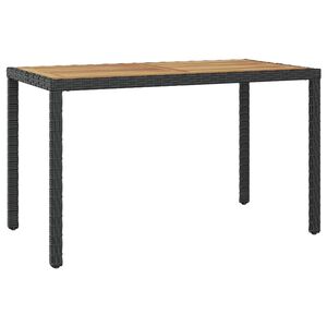 vidaXL Градинска маса, черно и кафяво, 123x60x74 cм, акация масив