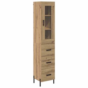 vidaXL Висок шкаф Дъб 34,5 x 34 x 180 см Инженерна дървесина