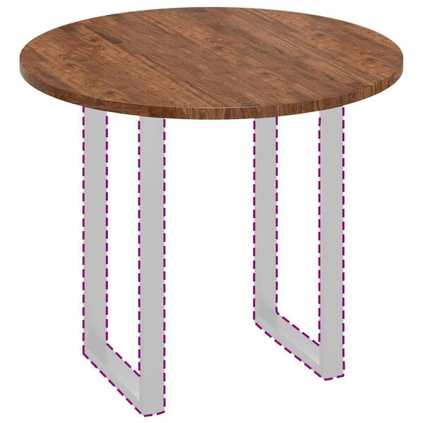 vidaXL Топ за маса Тъмнокафяв Ø 90 x 2.5 cm Солидно дъбово дърво