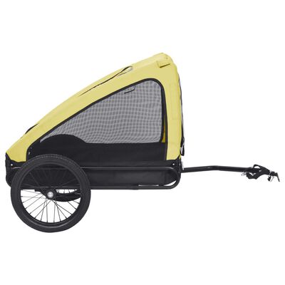 vidaXL Ремарке за велосипед за домашни любимци, жълто и черно
