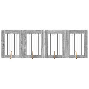 vidaXL Врата за кучета с поставки 4 pcs Сива сонома 60 x 80 cm
