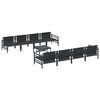 vidaXL Градински Софа Комплект с възглавница 9 pcs Черно Стомана