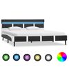 vidaXL Рамка за легло с LED, сива, изкуствена кожа, 140x200 cм