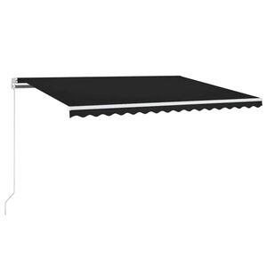 vidaXL Автоматичен сенник, LED и сензор за вятър, 450x300 см, антрацит
