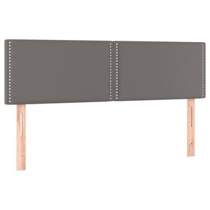 vidaXL Табла за легло, сива, 144x5x78/88 см, изкуствена кожа