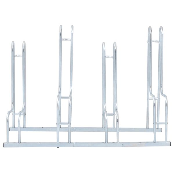 vidaXL Стойка за 4 велосипеда подова свободностоящ поцинкована стомана