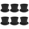vidaXL Саксии за растения 6 pcs Черно &Oslash; 12,5 x 10 см Пластмаса