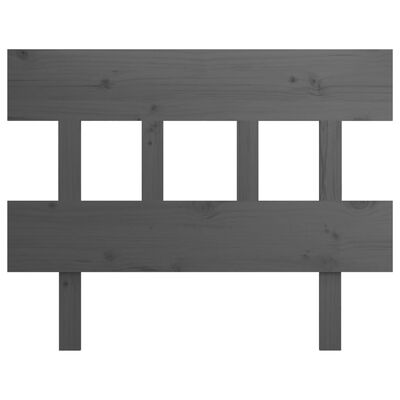 vidaXL Горна табла за легло, сива, 78,5x3x81 см, бор масив