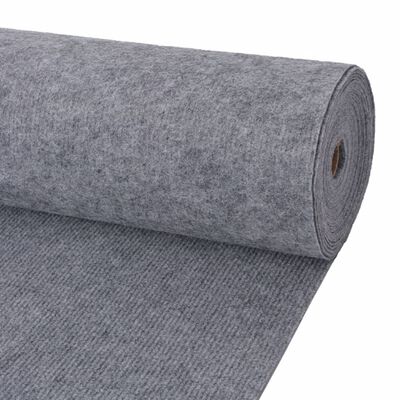 vidaXL Изложбен килим, набразден, 1,2x20 м, сив