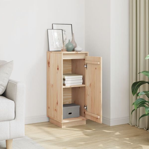 vidaXL Сайдборд, 31,5x34x75 см, бор масив