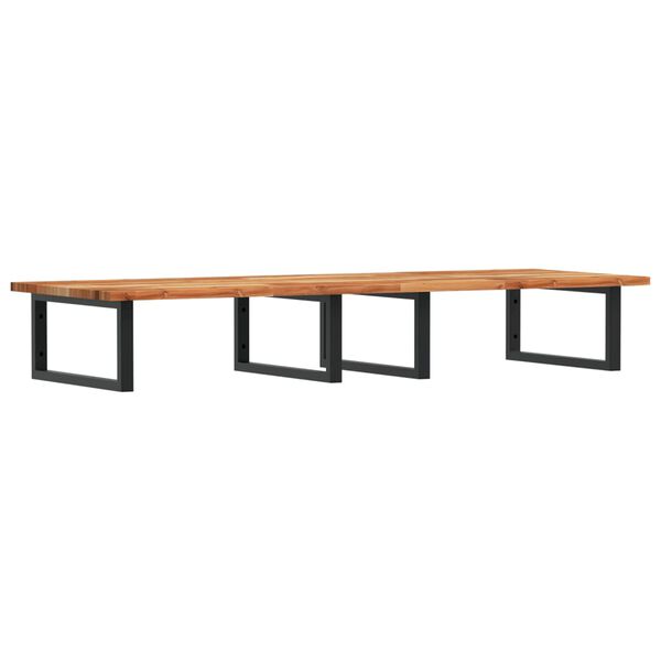 vidaXL Стенен рафт за мивка, стомана и масивно дърво акация