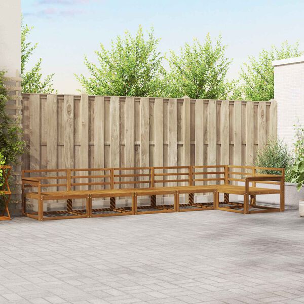 vidaXL Комплект дивани за открито 6 pcs Естествен