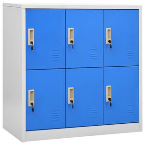vidaXL Заключващ се шкаф, светлосиво и синьо, 90x45x92,5 см, стомана